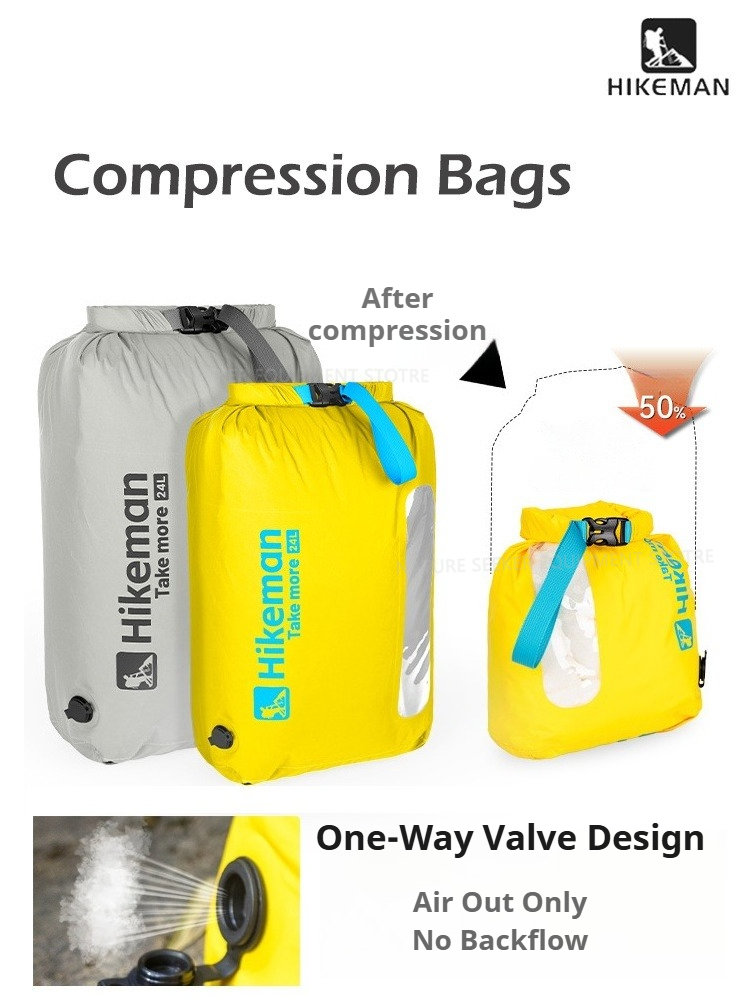 Fishing Boat Oar - HIKEMAN Vacuum Compression Bag with One-Way